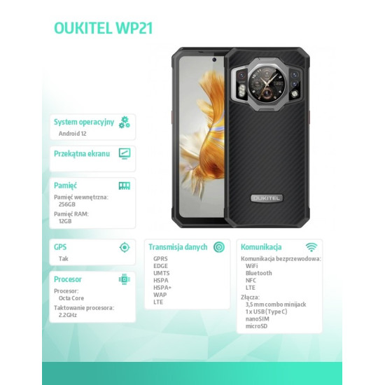 Smartfon WP21 12/256GB czarny 