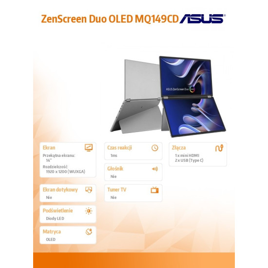 Monitor MQ149CD 14 cali OLED DUO FHD mHDMI USB-C
