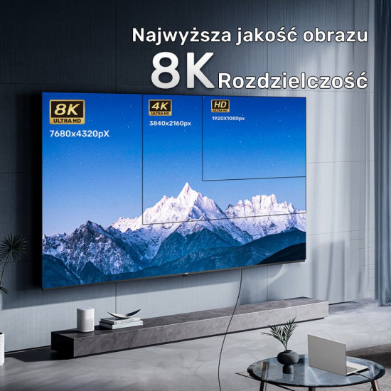 Kabel optyczny HDMI 2.1 AOC 8K 120Hz 5m; C11085GY03-5M 