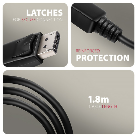 RVD-HI20C2 Adapter aktywny DisplayPort -> HDMI 1.4, 4K/60Hz, kabel 1,8m