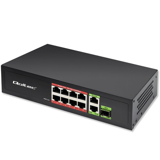 Przełącznik sieciowy SWITCH FAST Ethernet 8x RJ45 PoE 2x RJ45 Uplink 1x SFP | 120W | 1000Mb/s 