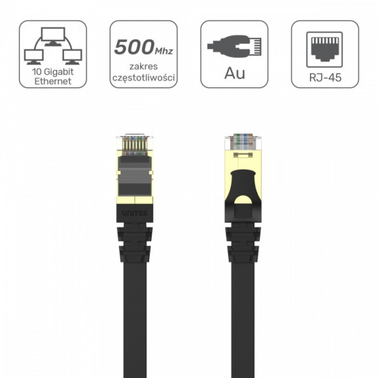 Patchcord CAT.7 SSTP 5M (8P8C) RJ45; płaski; C1897BK-5M 