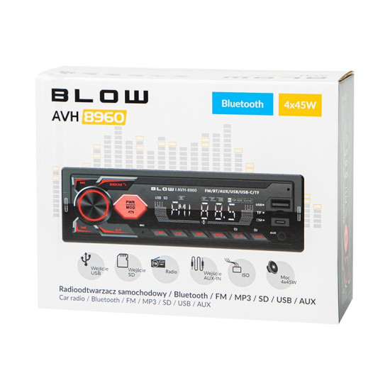 Radio samochodowe AVH-8960 1DIN RDS MP3/USB/micro SD/BLUETOOTH + USB-C