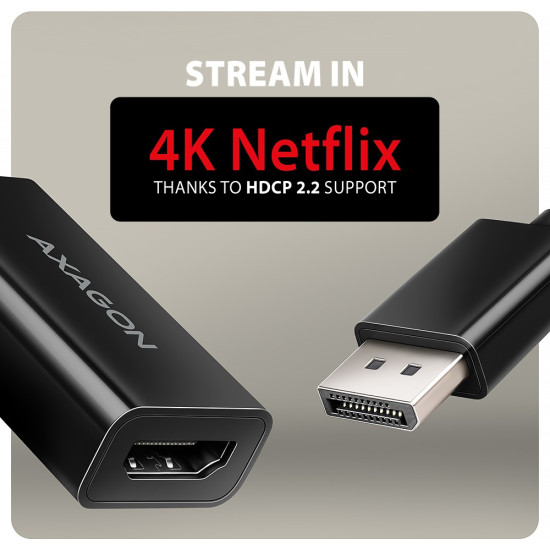 RVD-HI20N Adapter aktywny DisplayPort -> HDMI 1.4, 4K/60Hz, kabel 15cm