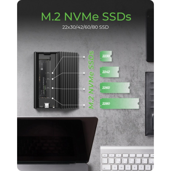 Obudowa IB-1917M-C32 NVMe USB 3.2 Gen 2x2,  20 Gbit/s 