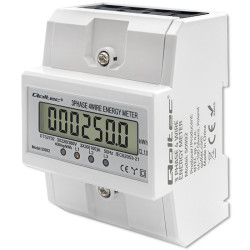 Trójfazowy elektroniczny licznik | miernik zużycia energii na szynę DIN | 400V | 100A | LCD | 4P 