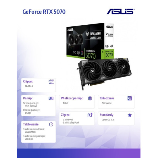 Karta graficzna GeForce RTX 5070 OC TUF-RTX5070-O12G-GAMING