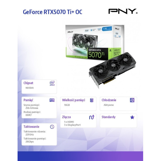 Karta graficzna GeForce RTX5070 Ti+ OC 16GB VCG5071T16TFXPB1-O 
