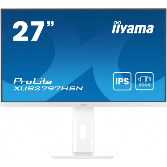 Monitor 27 cali XUB2797HSN-W2 IPS,FHD,USB-C Dock,HAS,300cd,1ms,sRGB99%,100Hz,HDMI,DP-out,USBx4,RJ45,2x2W/5y/ 