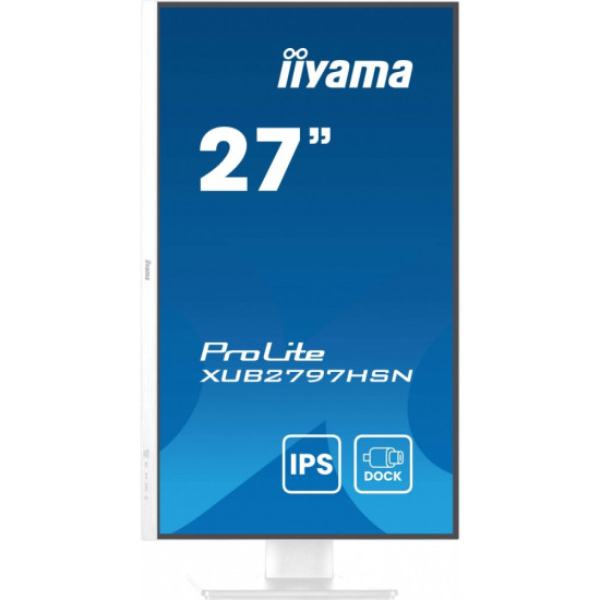 Monitor 27 cali XUB2797HSN-W2 IPS,FHD,USB-C Dock,HAS,300cd,1ms,sRGB99%,100Hz,HDMI,DP-out,USBx4,RJ45,2x2W/5y/ 