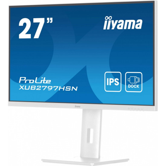 Monitor 27 cali XUB2797HSN-W2 IPS,FHD,USB-C Dock,HAS,300cd,1ms,sRGB99%,100Hz,HDMI,DP-out,USBx4,RJ45,2x2W/5y/ 