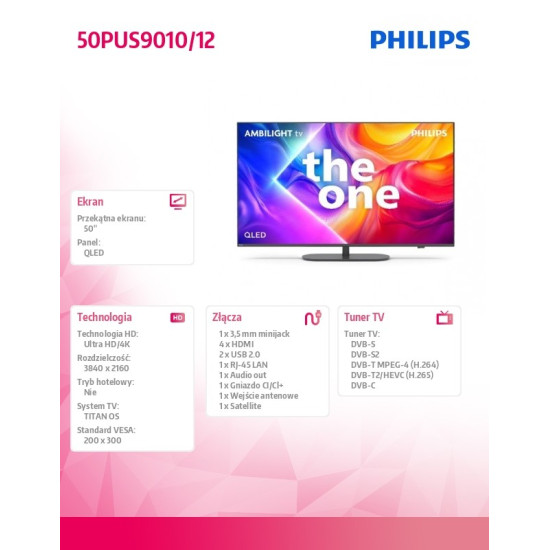 Telewizor LED 50 cali 50PUS9010/12 