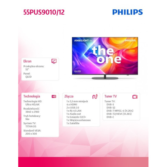 Telewizor 55 cali LED 55PUS9010/12 