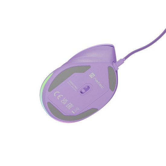 Mysz wertykalna NATEC CRAKE 2 PRO 128000DPI optyczna lawendowa 