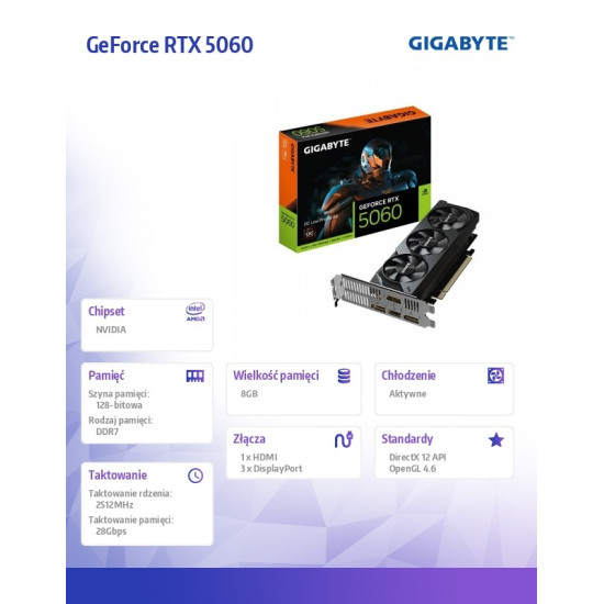 Karta graficzna GeForce RTX 5060 OC Low Profile 8G GDDR7 3DP/HDMI
