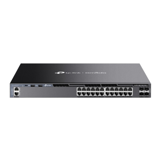 Przełącznik zarządzalny SG6428X Omada 24-Port Gigabit Stackable L3 Managed      Switch with 4 10GE SFP+ Slots 