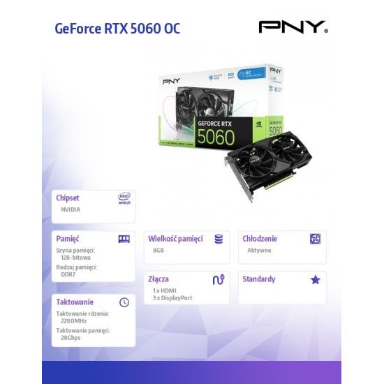 Karta graficzna GeForce RTX5060OC 8GB VCG50608DFXPB1-O 