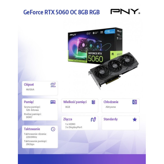 Karta graficzna GeForce RTX 5060 OC 8GB RGB VCG50608TFXXPB1-O 