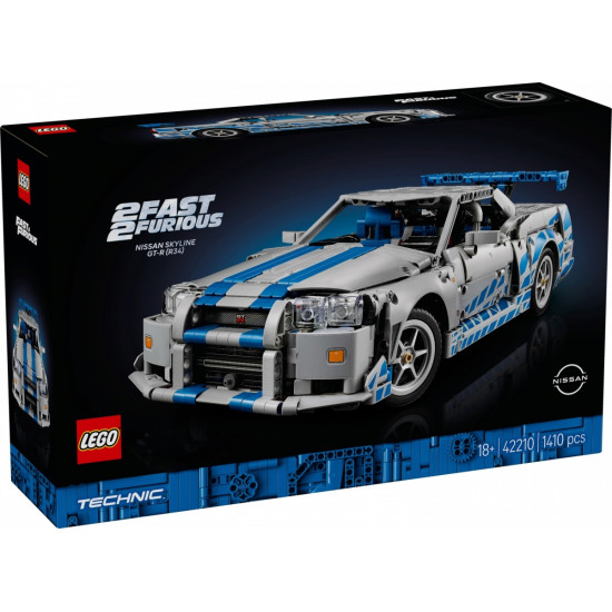 Klocki Technic 42210 Samochód Nissan Skyline GT-R (R34) z filmu Za szybcy, za wściekli 