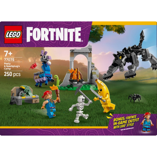 Klocki Fortnite 77075 Skórek i Iskra oraz obóz 