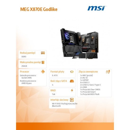 *MEG X870E GODLIKE AM5 4DDR5 ATX 