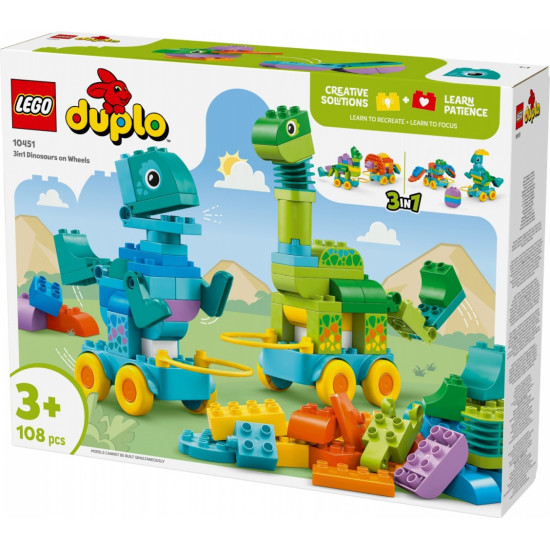 Klocki DUPLO 10451 3 w 1 Dinozaury na kółkach 