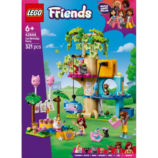 Klocki Friends 42666 Kocie przyjęcie urodzinowe i domek na drzewie 