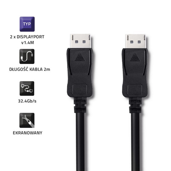 Kabel DisplayPort v1.4 Męski - DisplayPort v1.4 Męski 2m 