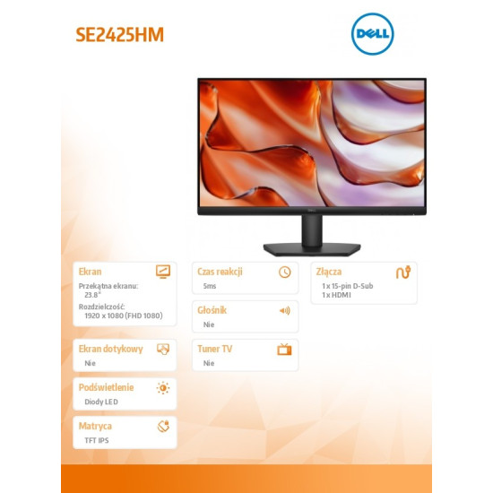Monitor SE2425HM 23.8 cala LED IPS/1920x1080/HDMI/VGA/3Y