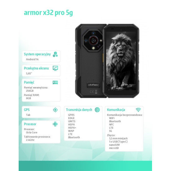 Smartfon Armor X32 Pro 5G 8/256GB Czarny 