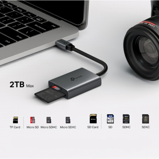 Adapter USB Type-C to SD & microSD 3.0                   SPEC: 1 × USB-C Connector,1 × SD + 1 × microSD(TF) up to 200MBps Port         FEATURE