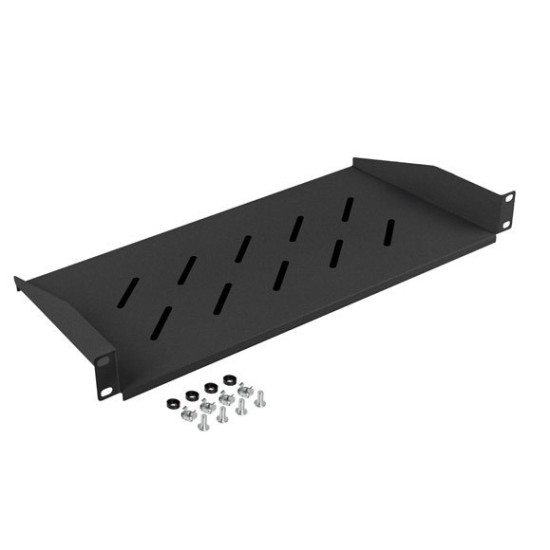 Półka do szaf 19cali 1U 27cm/120kg czarna AK-1014-B 