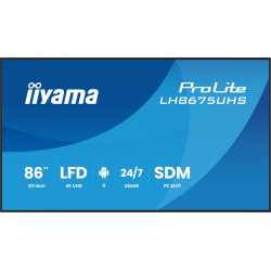 Monitor 86 cali LH8675UHS-B2AG,24/7,IPS,ANDROID.11,4K,  WiFi,         iiSignage2, FailOver, EShare, 24/7, full daisy chain 