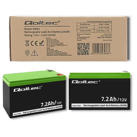 Akumulator AGM 12V | 7.2Ah | max. 108A 