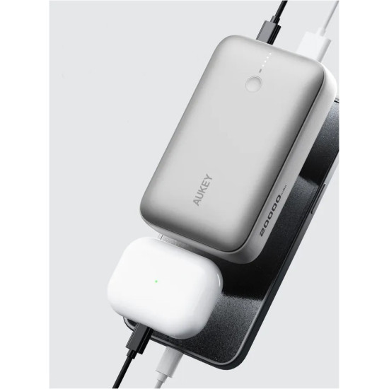 PB-Y57 White Mini PowerBank | 20000mAh | 22.5W | 2xUSB | PD 3.0 QC 3.0 LED