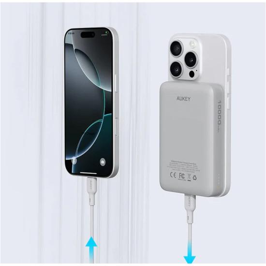 PB-MS04 White Qi2 PowerBank | 10000mAh | 20W | MagSafe PD
