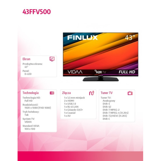 Telewizor LED 43 cale 43FFV500