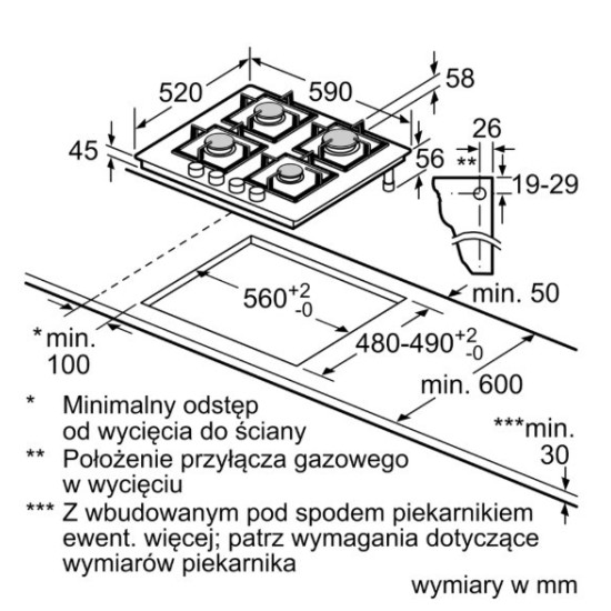 Płyta gazowa PRP6A6H40