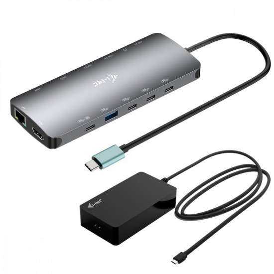 Stacja dokująca USB-C Metal Nano 3x Display Dock 2x HDMI 1x USB-C video Power Delivery 140W + i-tec Universal Charger 140 W 