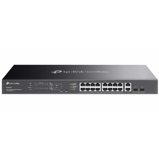 Przełącznik Omada 20-Port GB Easy Managed Switch with 16-Port PoE+ PORT: 16× Gigabit PoE+ Ports, 2x Gigabit Non-PoE Ports, 2× Gigabit SFP Ports