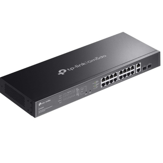Przełącznik Omada 20-Port GB Easy Managed Switch with 16-Port PoE+ PORT: 16× Gigabit PoE+ Ports, 2x Gigabit Non-PoE Ports, 2× Gigabit SFP Ports