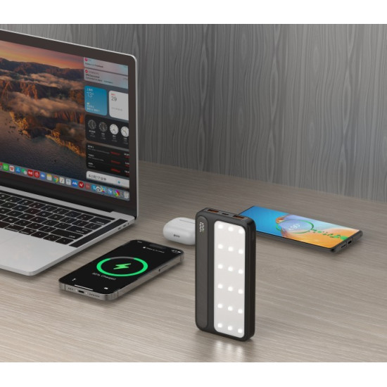 Powerbank P10 LCDPD 10 000mAh LAMP z funkcją mocnego źródła światła, moc wyjściowa 22,5W Port Delivery (PD20W)