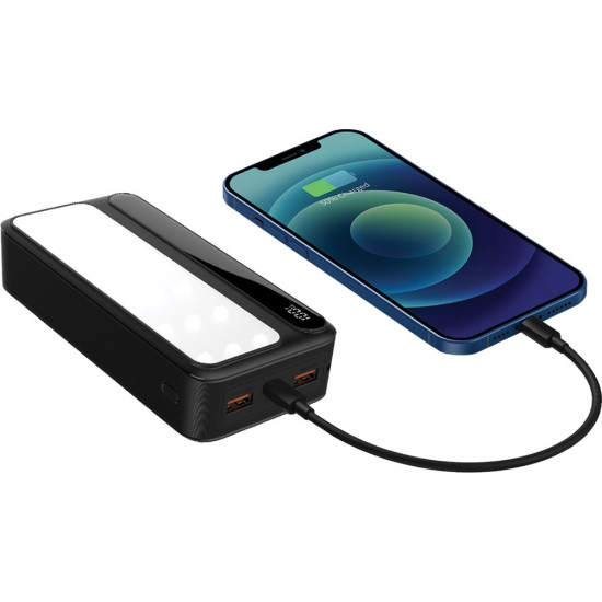 Powerbank P20 LCDPD LAMP 20 000mAh, zintegrowana lampa LED z funkcją latarki