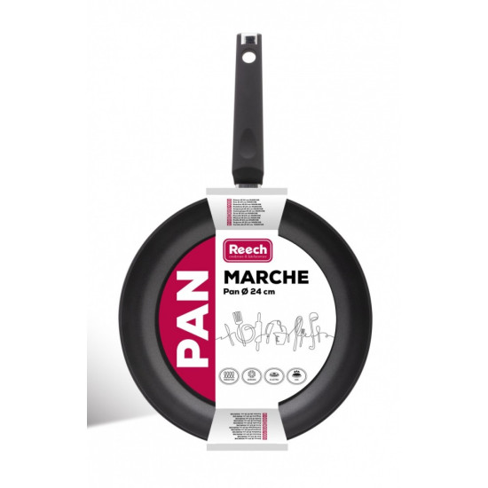 Patelnia aluminiowa z powłoką non-stick LP1002 MARCHE 24cm czarna
