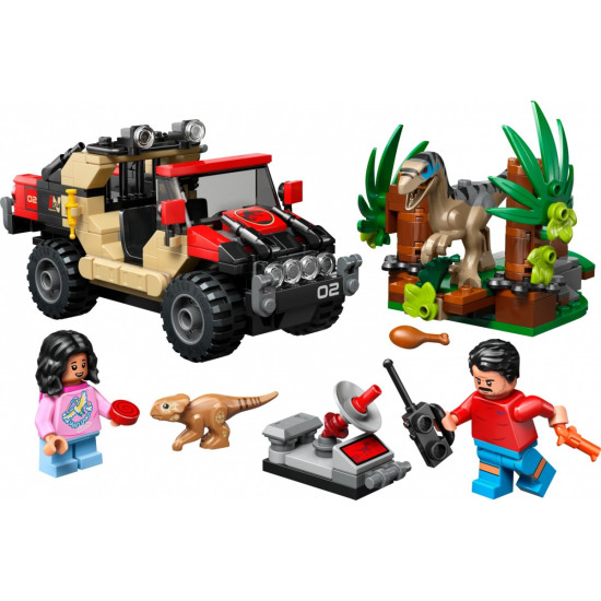 Klocki Jurassic World 76972 Ucieczka terenówką przed raptorem