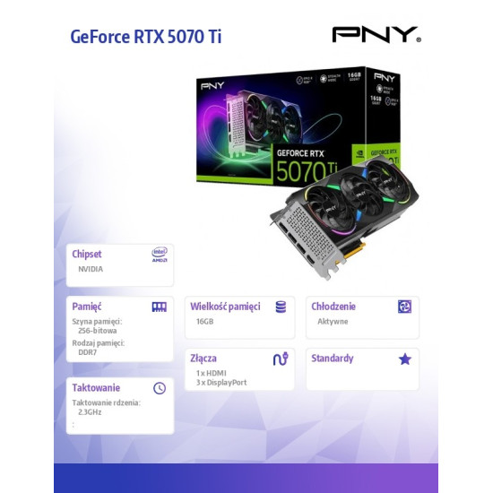Karta graficzna GeForce RTX5070Ti OC 3F ARGB 16GB 256-bit 896G/s 