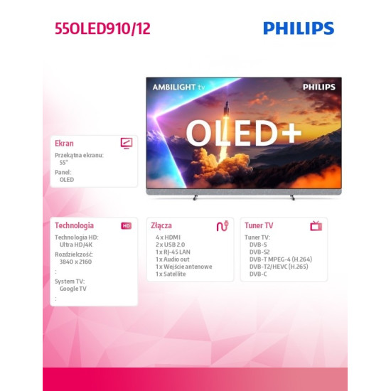 Telewizor 55 cali OLED 55OLED910/12 
