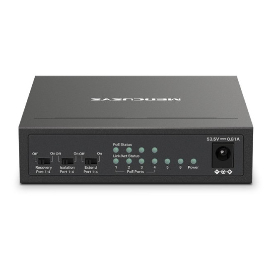 Przełącznik 6-Port 10/100 Mbps Desktop Switch with 4-Port PoE+ PORT: 4× 10/100 Mbps PoE+ Ports, 2× 10/100 Mbps Non-PoE Ports