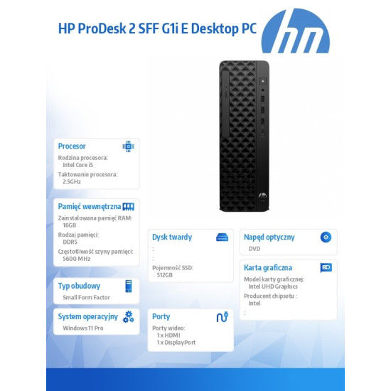 Desktop PD2 SFF G1i i5-14400 512GB/16GB/W11P B6ZC6ET 