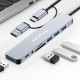 HUB Adapter 8w1 USB-C/USB | USB-C | 4xUSB | SD/TF card | Jack    3.5mm TRRS 